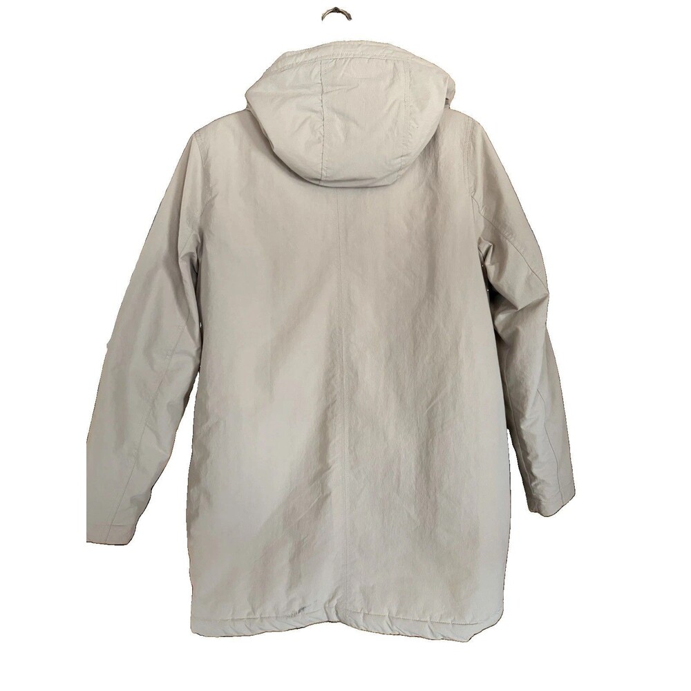 Men’s Abercrombie & Fitch Sherpa Lined Parka Size S Khaki Tan Attached Hood - Picture 7 of 9